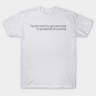 i got wasted like all my potential T-Shirt